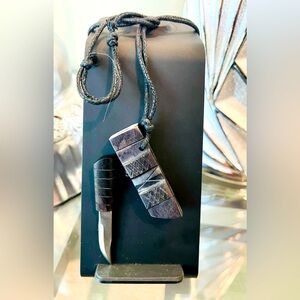 Made in the PHILIPPINES.Handmade Necklace Bolo with hardwood (Kamagong)scabbard.